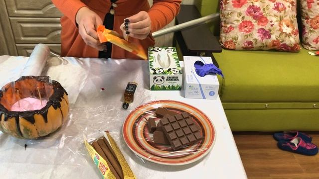 Сладкая тыква на Хеллоуин своими руками | Букет из шоколада и тыквы DIY смотреть онлайн