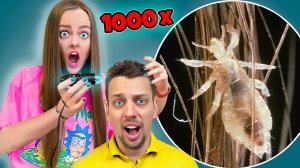 СМОТРЮ НА СВОЕГО ПАРНЯ ПОД МИКРОСКОПОМ! Отгадываем вещи под микроскопом ЧЕЛЛЕНДЖ!