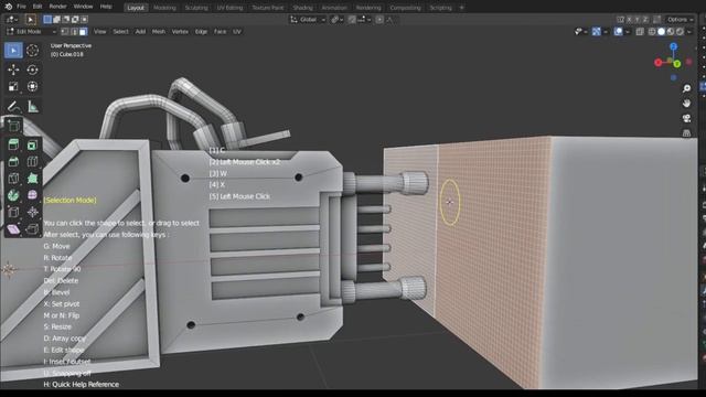 Huge Sci-fi Plug Speed Modeling - Grid Modeler (blender addon) смотреть онлайн