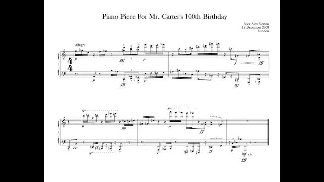 Piano Piece For Mr. Carter's 100th Birthday смотреть онлайн
