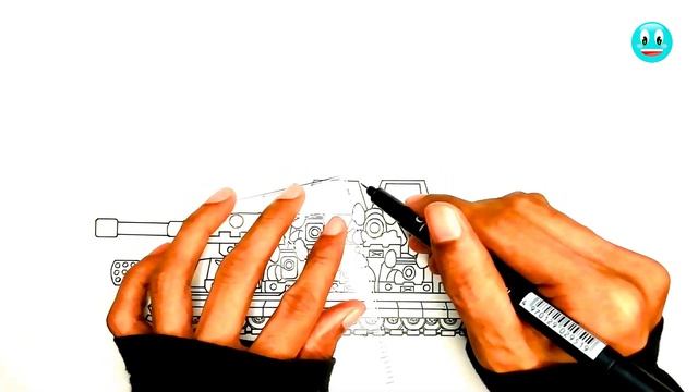 How To Draw Cartoon Tank Hybrid Karl-54 | Gerand - Cartoons About Tanks