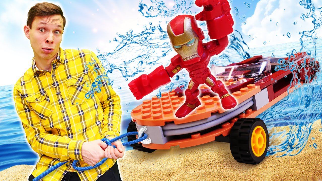 Игры гонки - Железный Человек и Фёдор прокачали Катер! - Супергерои и машинки игры для мальчиков смотреть онлайн