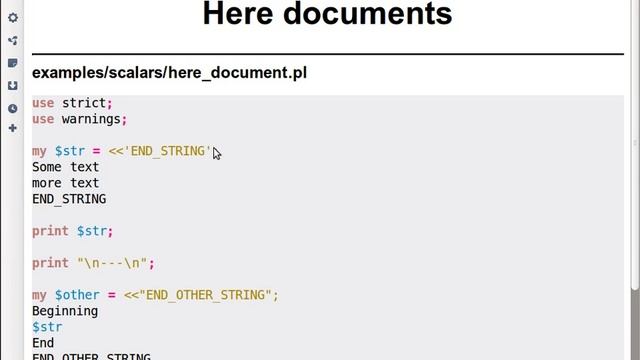 Beginner Perl Maven tutorial: 2.20 - here documents смотреть онлайн