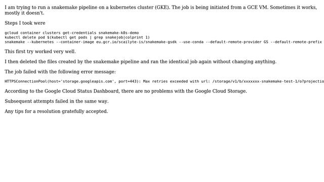 GKE k8s cluster storage.googleapis.com sporadic Temporary failure in name resolution смотреть онлайн