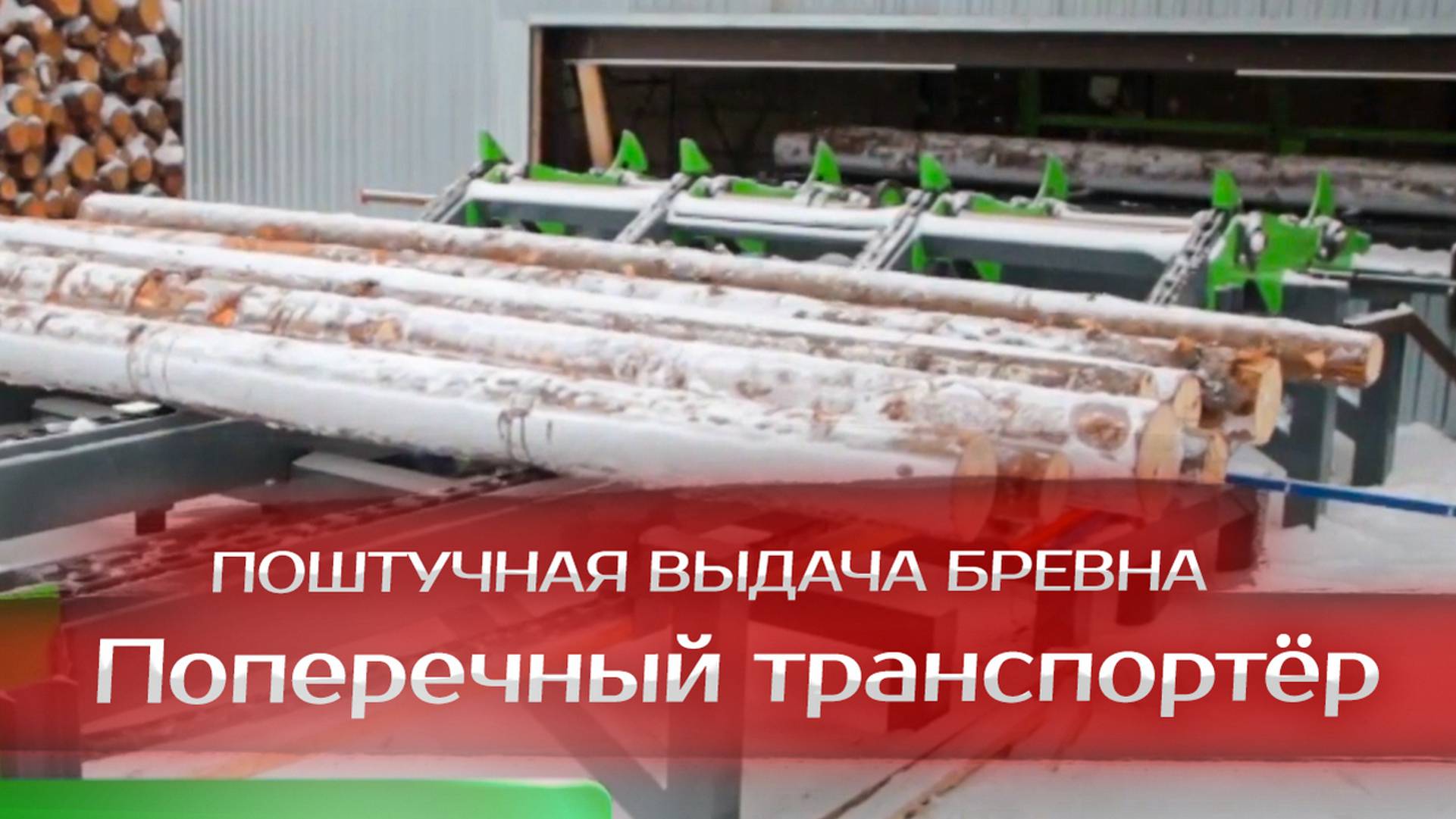 Поперечный транспортёр с разобщителем и поштучной выдачей бревна смотреть онлайн