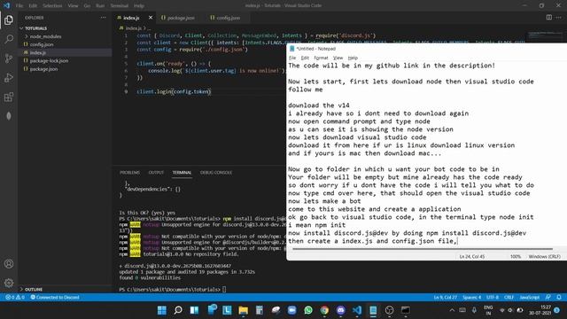 #1 Creating A Discord Bot | Discord.js v13 Series смотреть онлайн