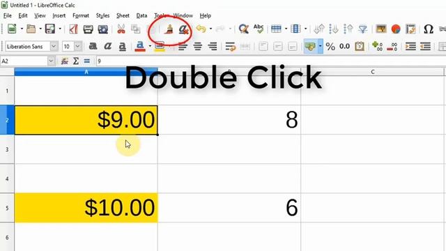 Format Painter| Single click or Double click | Libre Office Calc смотреть онлайн