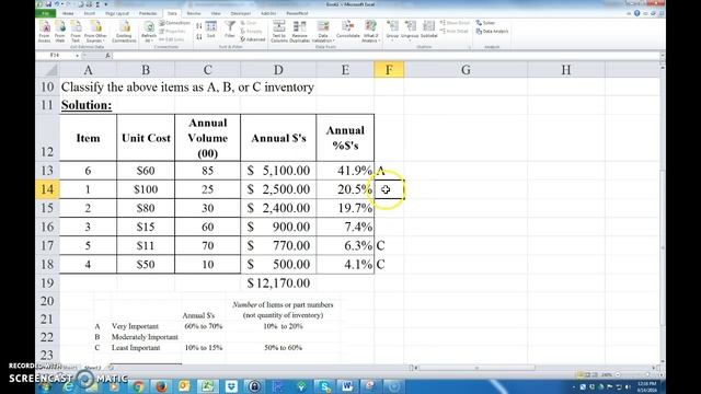 Classifying A, B and C Inventory with Excel смотреть онлайн