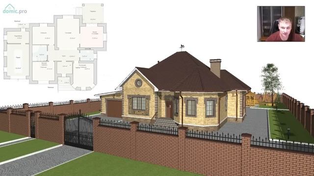 Удобный одноэтажный жилой дом с гаражом «Иваново» С-374-ТП смотреть онлайн