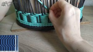 Плетение\Простой узор ситцем\короб из газетных трубочек. Мастер класс по плетению из бумажной лозы