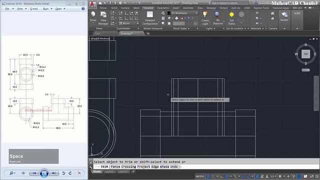 Autocad Tutorial 2D Modeling Reducing Tee Pipe Practice Exercise 27 смотреть онлайн
