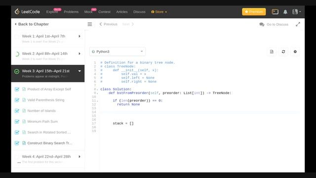 Construct BST from Preorder Traversal | Stack Iterative Solution #Leetcode смотреть онлайн