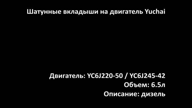 Шатунные вкладыши ECB1704 на двигатели 6.5л дизель YC6J220-50 / YC6J245-42 Yuchai смотреть онлайн