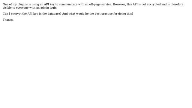 Wordpress: Encrypt API key смотреть онлайн