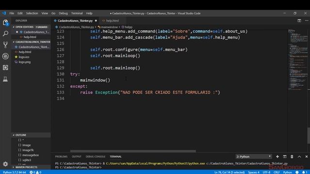 Curso Programação - Desenvolvendo Sistema Cadastro De Alunos Em Python Tkinter - 07 смотреть онлайн