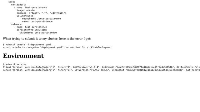 error: unable to recognize "deployment.yaml": no matches for /, Kind=Deployment смотреть онлайн