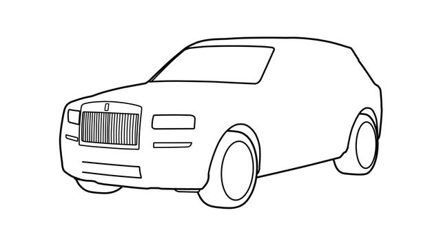 How to draw a ROLLS ROYCE CULLINAN / drawing Rolls-Royce Cullinan black badge 2019 car смотреть онлайн