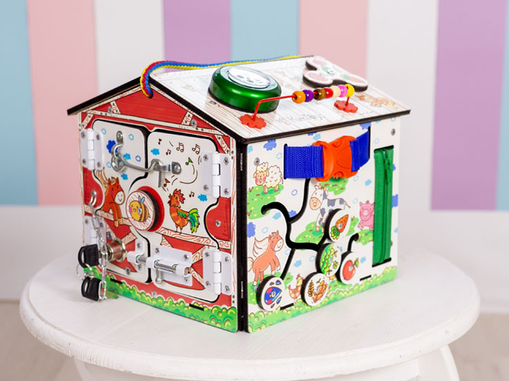 Бизиборд домик "Ферма белая" / Бизиборд смотреть онлайн