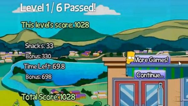 Игра Барт Симпсон катается на скейте по Спрингфилду 2