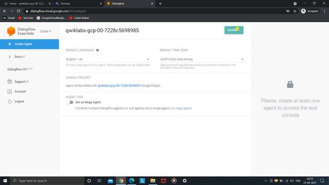 Google Assistant: Qwik Start - Dialogflow [GSP263] | Google Cloud Facilitator Program | QwikLabs | смотреть онлайн