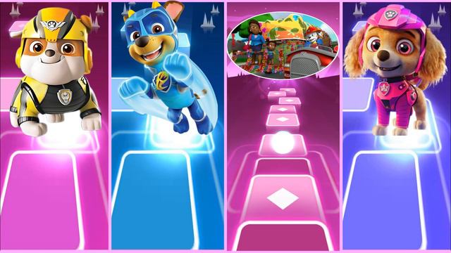 PAW Patrol: Rubble, Chase, Marshall, Skye in Tiles Hop | Episode 195 смотреть онлайн