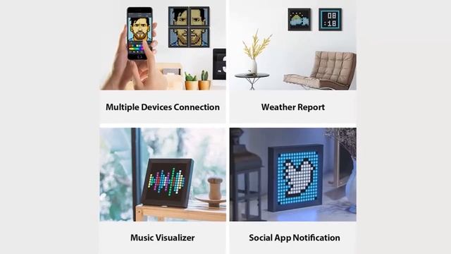 Цифровой фоторамка с пиксельным светодиодный дисплеем Divoom Pixoo