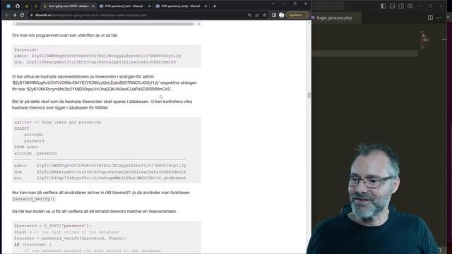 webtec kmom06 tisdagszoom (4/8) - Övning CRUD med PHP PDO SQLite - Login på webbplats смотреть онлайн