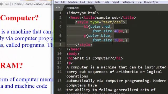 Style Tag in CSS in hindi | CSS lesson 3 | Type and Media Attribute of Style Tag in CSS3 смотреть онлайн