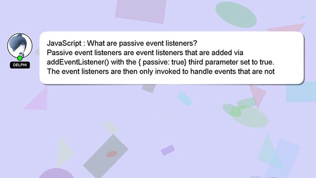 JavaScript : What are passive event listeners? смотреть онлайн