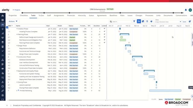 Clarity 16.0.3 - Investment Management - Project Tasks Timeline смотреть онлайн