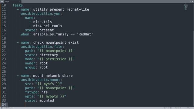 Mount an NFS share in Linux - Ansible module mount смотреть онлайн