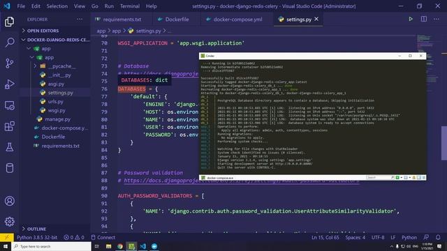 Dockerizing Django with Postgres, Redis and Celery смотреть онлайн