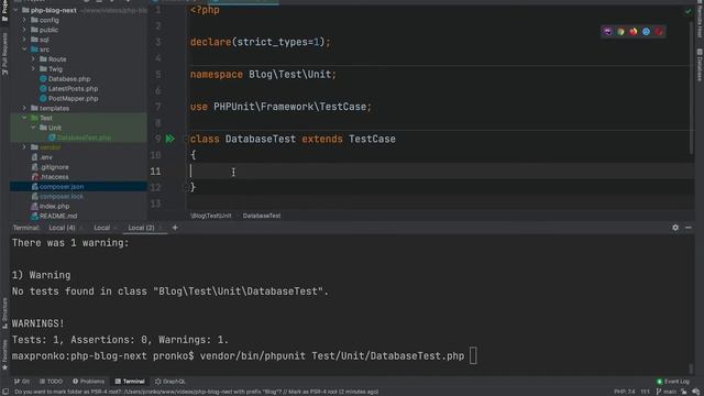 18. Подключаем PHPUnit и пишем первый Юнит Тест. Блог на PHP смотреть онлайн