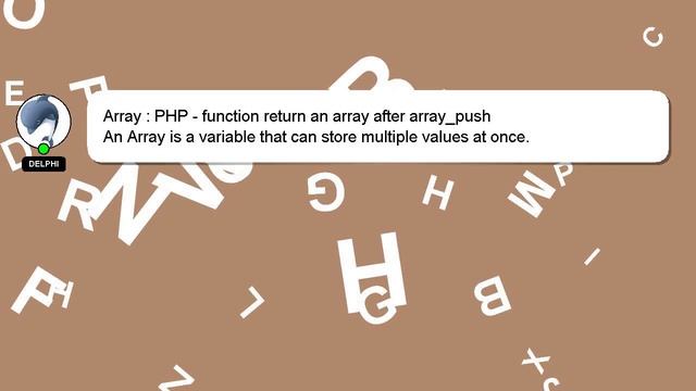 Array : PHP - function return an array after array_push смотреть онлайн