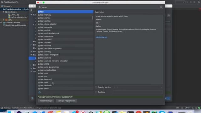 Write Selenium Script with Pycharm editor смотреть онлайн