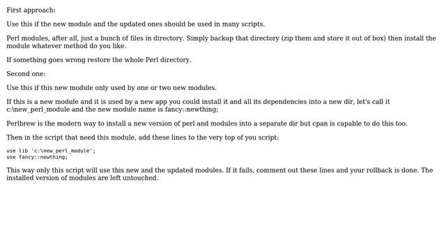 DevOps & SysAdmins: What kind of backup plan do I need for installing perl modules in production? смотреть онлайн
