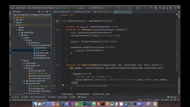 How to read QR code in my application using kotlin - Android Studio Kotlin Tutorial смотреть онлайн
