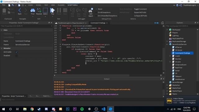 [Outdated] Discord Webhook Chatlogs Roblox Tutorial | Part 3 (Persistence) смотреть онлайн