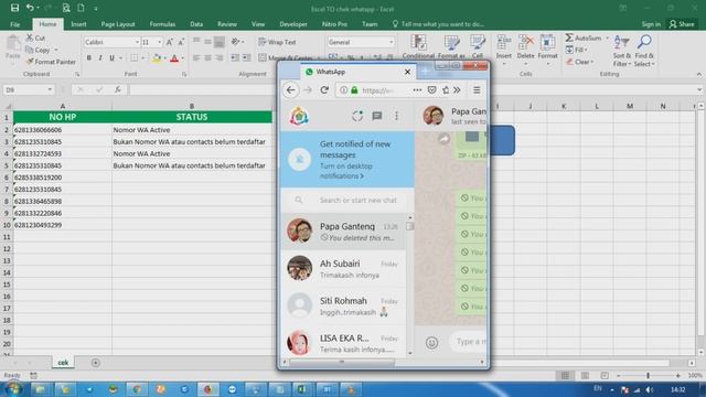 Cek no WA dengan vba Excell смотреть онлайн