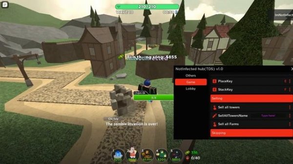 Roblox tower defense simulator: notinfected hub's free script 2023! | Stacking, OP executioner,more