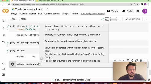 9 - Numpy arange metodu - Aralık Bulma смотреть онлайн