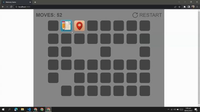 Memory game using REACT JS AND PHASER 3 смотреть онлайн