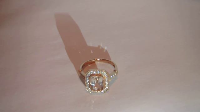 Beautiful Rose Gold Morganite and Diamond Halo Ring For Sale смотреть онлайн