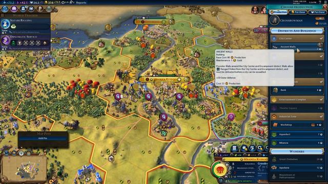 Let's Play Civ 6 Deity - Deity Kongo Gameplay - Scientific Victory! - Mvemba of the Kongo- Part 6 смотреть онлайн