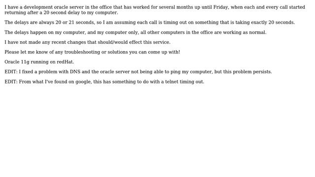 DevOps & SysAdmins: Oracle has exactly 20 second delay смотреть онлайн