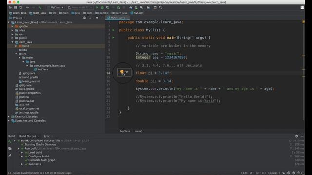 JAVA Object-oriented Programming | Variable float and double смотреть онлайн