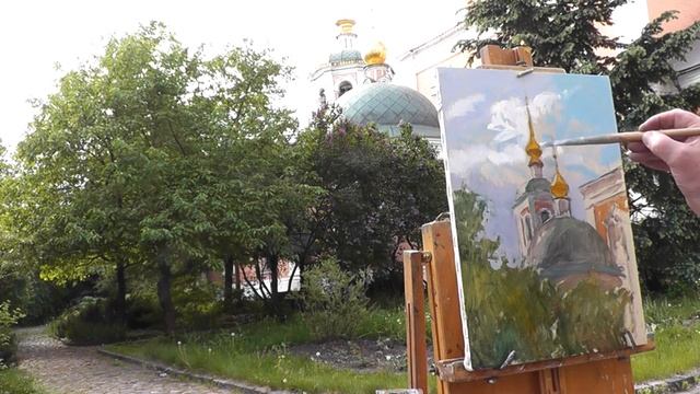 Учимся рисовать пейзаж с куполами церкви 1 смотреть онлайн