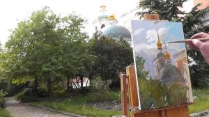 Учимся рисовать пейзаж с куполами церкви 1