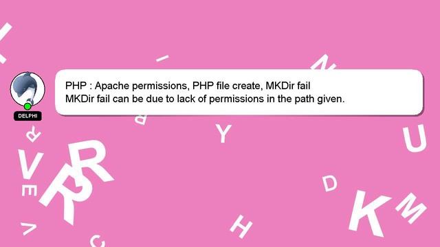 PHP : Apache permissions, PHP file create, MKDir fail смотреть онлайн