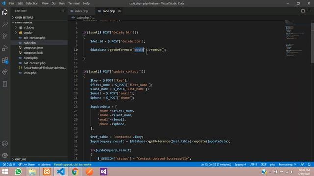 Part 5- PHP Firebase Crash Course: How to delete data from Realtime database using php firebase смотреть онлайн
